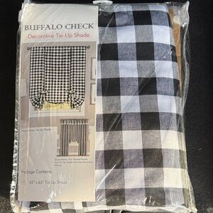 Buffalo Check Tie-Up Shade - Black and White